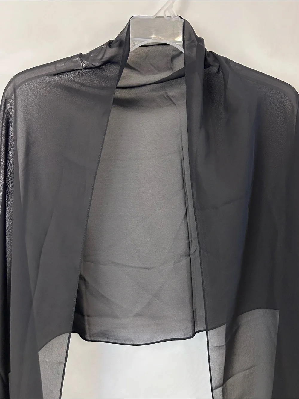 New Black Sheer Black Chiffon Scarf Wrap Shawl